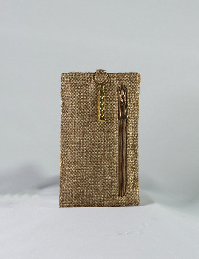 Gold Hand Embellished Phone Pouch