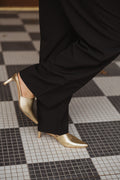 Gold pointed mule