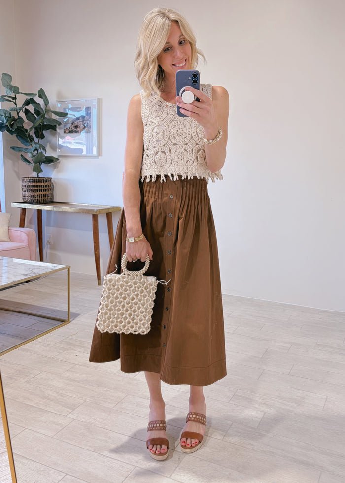 Good Luck Midi Cotton Skirt