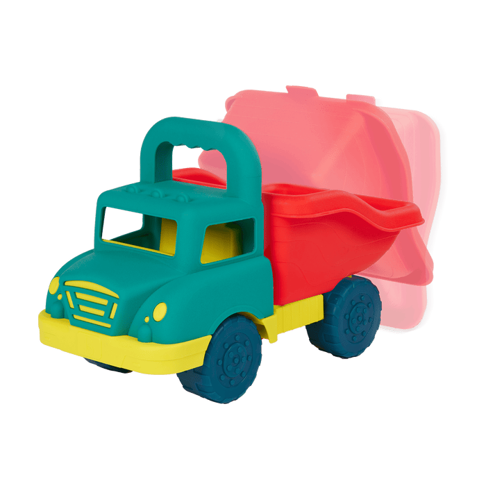 Toy dump trucks with sand molds