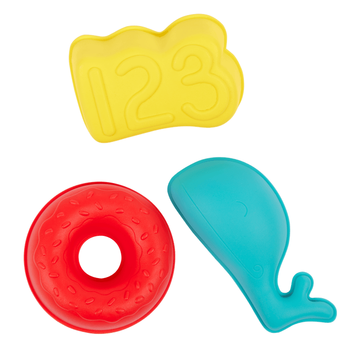 Toy dump trucks with sand molds