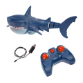 Underside of remote control shark toy