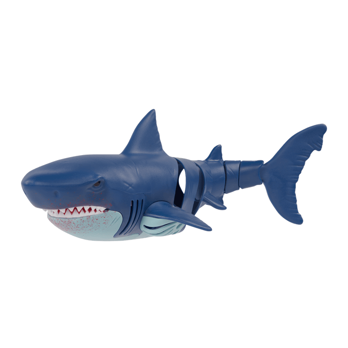 Underside of remote control shark toy