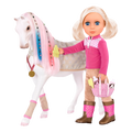 14-inch doll grooming horse with accessories