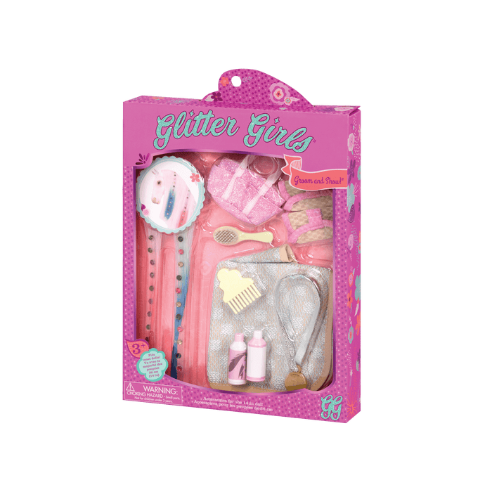 14-inch doll grooming horse with accessories