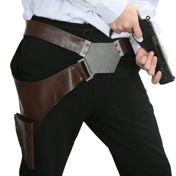 Han Solo Holster Belt -  Star Wars PU Leather Cosplay Prop - Adult Cos Replica
