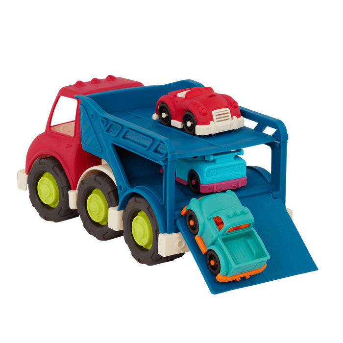 Car carrier truck for toddlers with mini vehicles