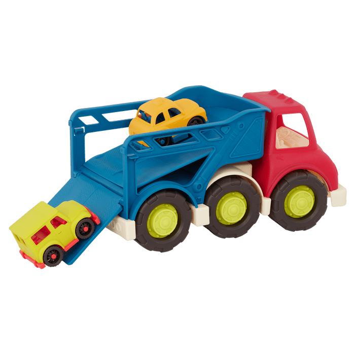 Car carrier truck for toddlers with mini vehicles