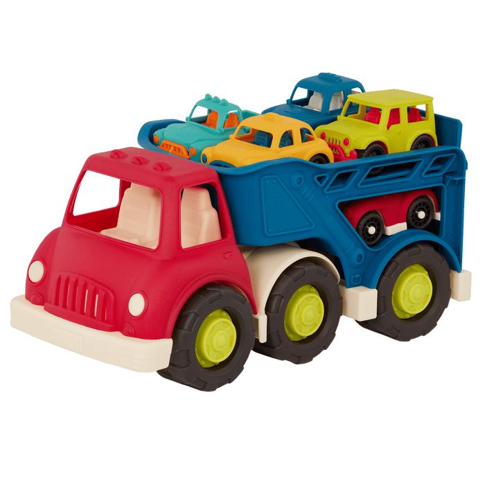Car carrier truck for toddlers with mini vehicles