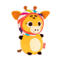 Plush giraffe with a candy hood.
