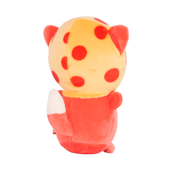 Plush fox with a pizza hood.