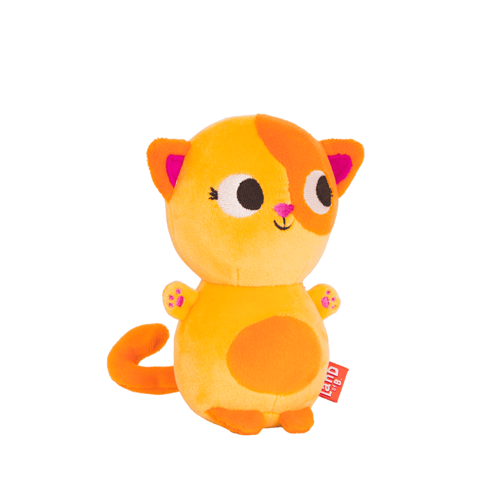 Plush cat with an ice cream hood.
