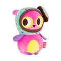 Plush owl with a donut hood.