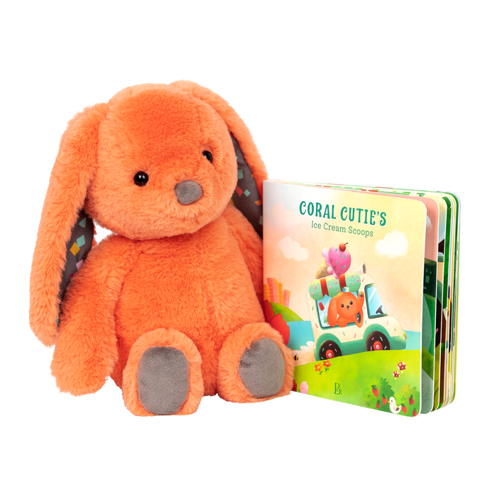 Plush bunny and board book.