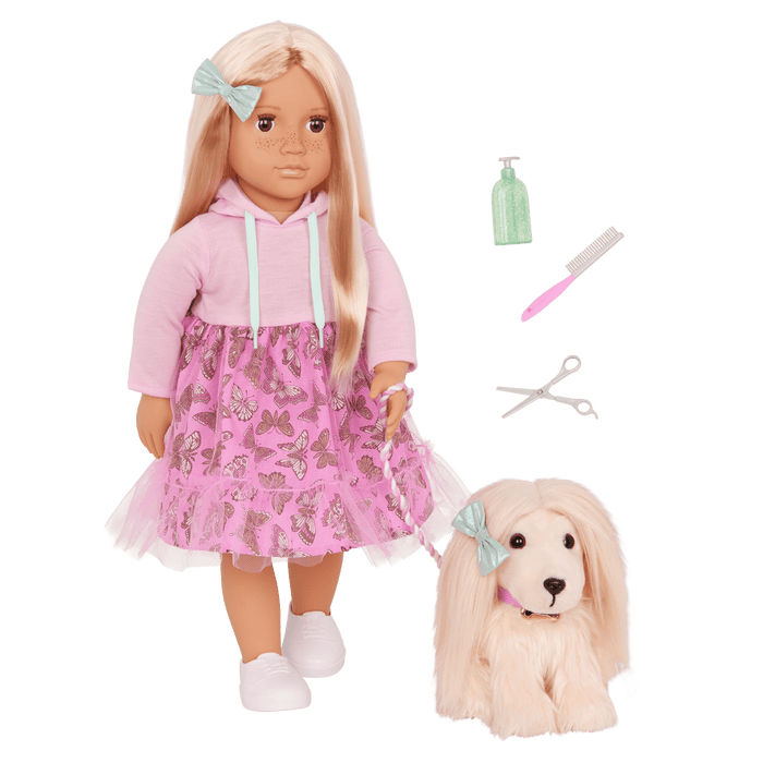 Our Generation Doll & Pet Set Hattie & Puppy Bella