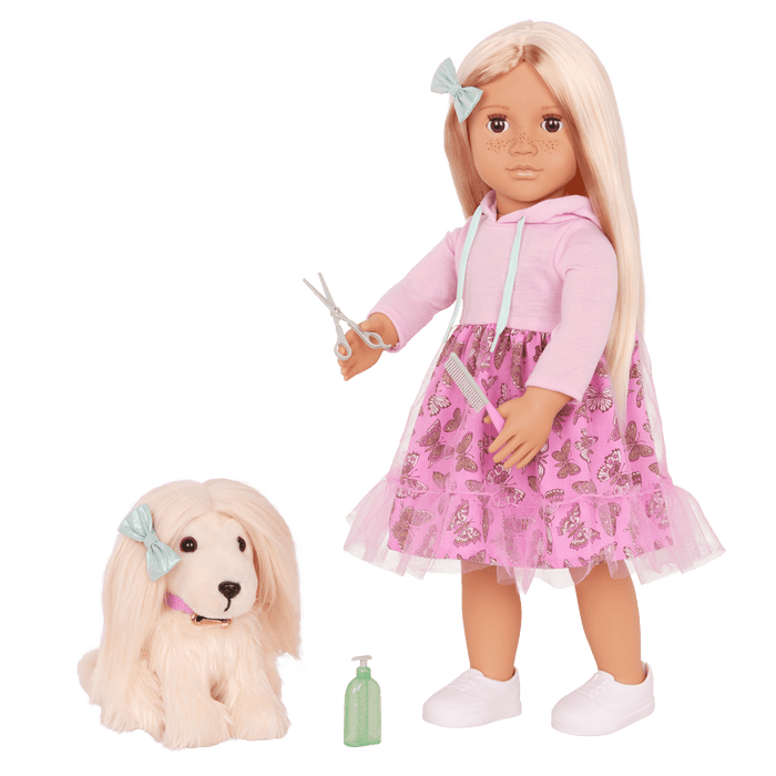 Our Generation Doll & Pet Set Hattie & Puppy Bella