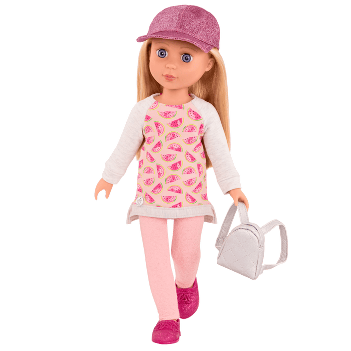 Watermelon tunic for 14-inch doll