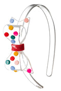 Headband - Rainbow Dots Big Bow