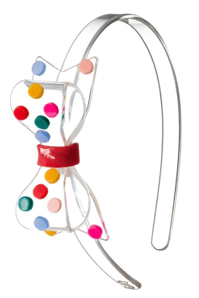 Headband - Rainbow Dots Big Bow