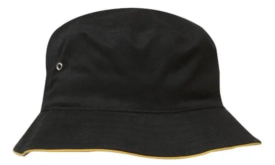 Headwear Bucket Hat With Sandwich Trim Brushed Heavy Sports Twill  *no Sandwich* X12 - City Workwear
