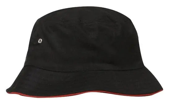 Headwear Bucket Hat With Sandwich Trim Brushed Heavy Sports Twill  *no Sandwich* X12 - City Workwear