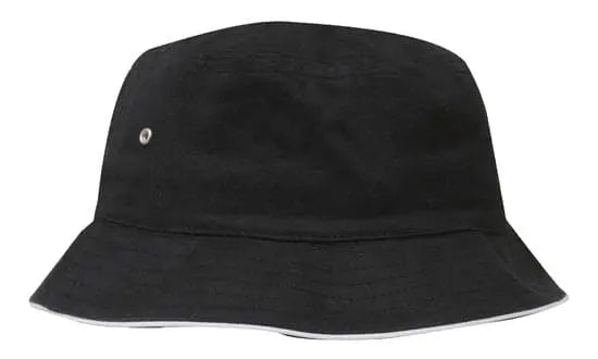 Headwear Bucket Hat With Sandwich Trim Brushed Heavy Sports Twill  *no Sandwich* X12 - City Workwear