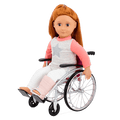18-inch doll using medical playset and wheelchair