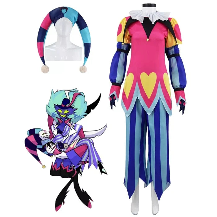Helluva Boss Clown Suit - Hazbin Hotel Cos Outfit - Fizzarolli Costumet Halloween