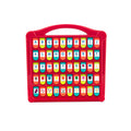 An alphabet learning toy for kids with pop-up flaps.