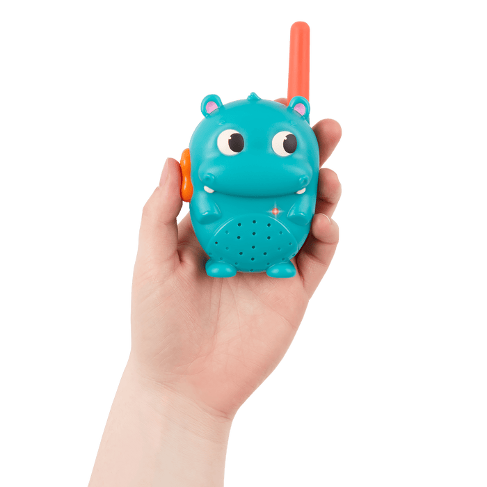 Hippo and monkey walkie-talkies.