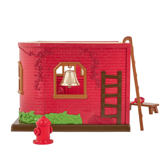 Fire department playset with fire engine