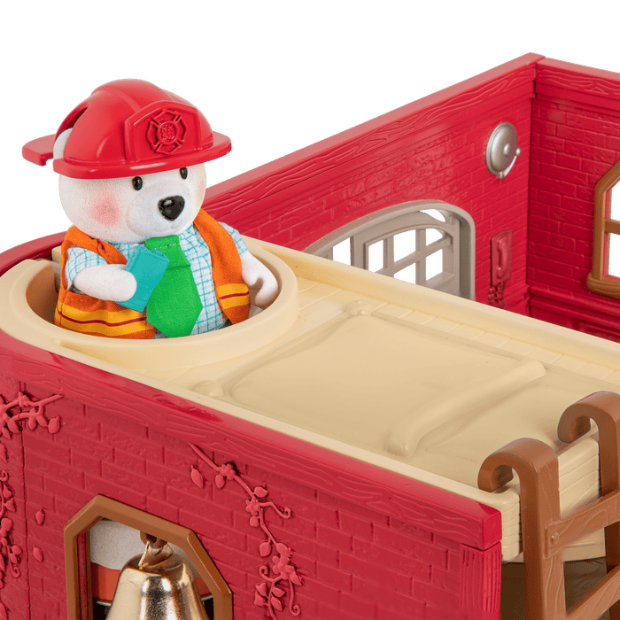 Fire department playset with fire engine