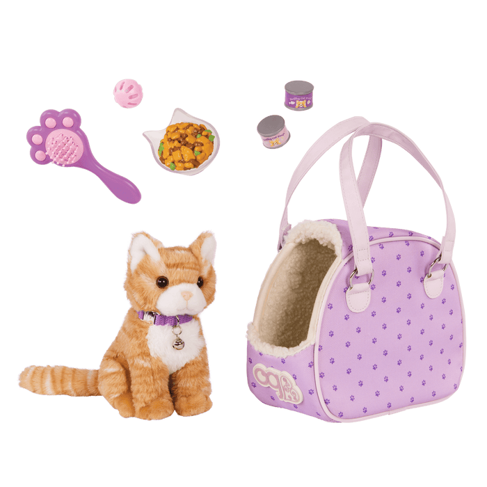 Our Generation Plush Kitten and Pet Carrier with accessories
