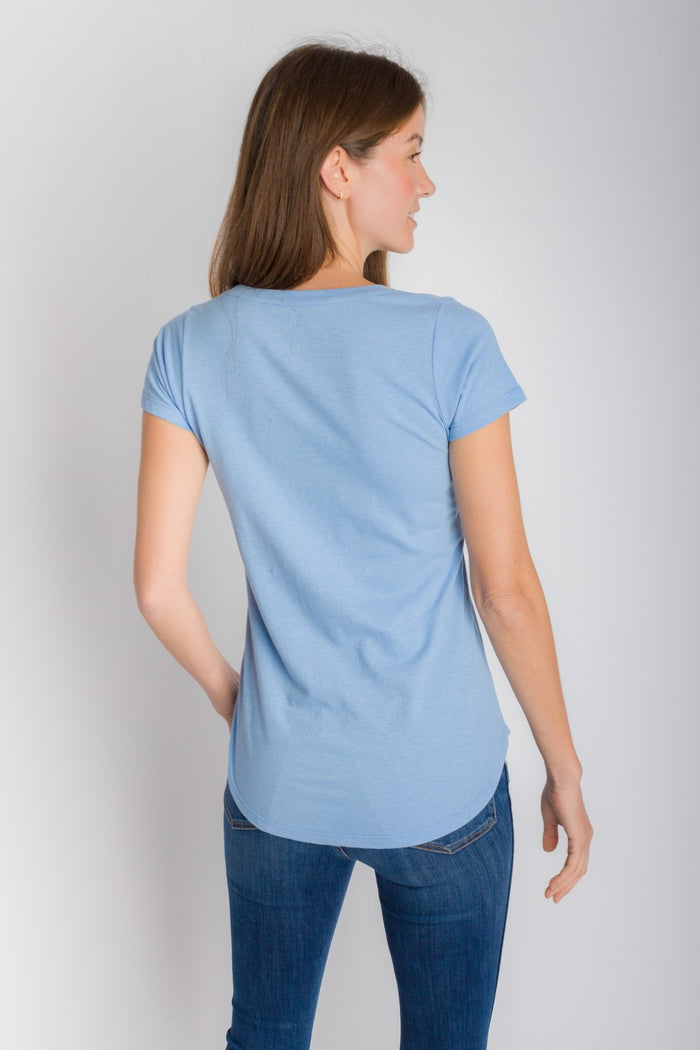 Hope | Women's Anti-Stain Cotton Linen Scoop Bottom Short Sleeve Top