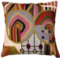 Hundertwasser Biomorph I Cushion Cover Hand Embroidered 18" x 18" - KashmirDesigns