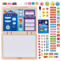 Calendar for kids with magnets, booklet, and dry-erase marker.