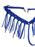 fancy macrame  fringe breast collar with European glass beads