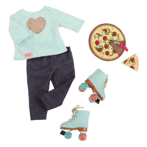 18-inch doll with light-brown hair, brown eyes, diner accessories and storybook
