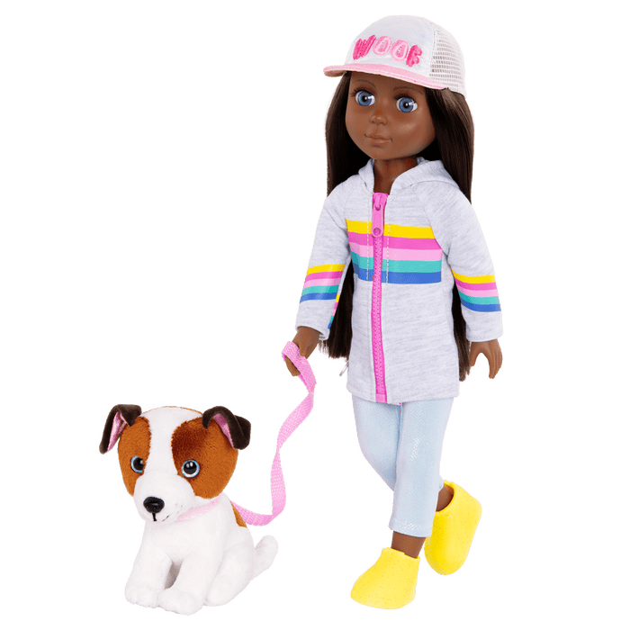 14-inch posable doll walking Shiba Inu dog plushie