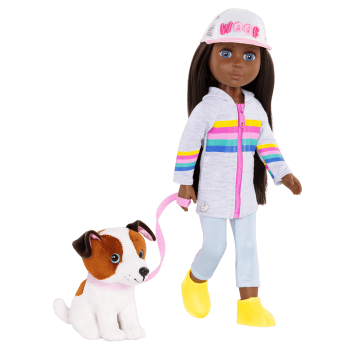 14-inch posable doll walking Shiba Inu dog plushie