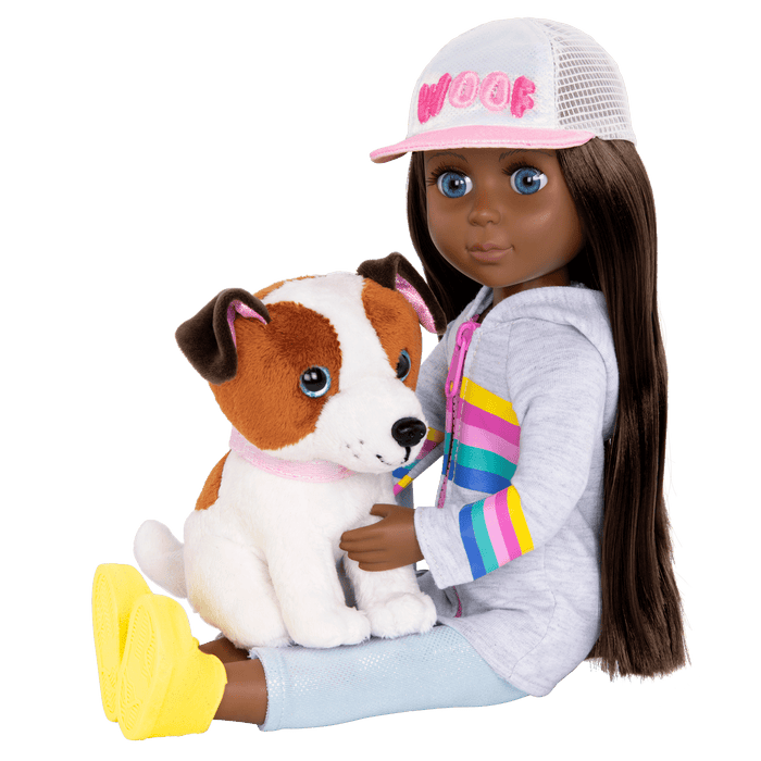 14-inch posable doll walking Shiba Inu dog plushie