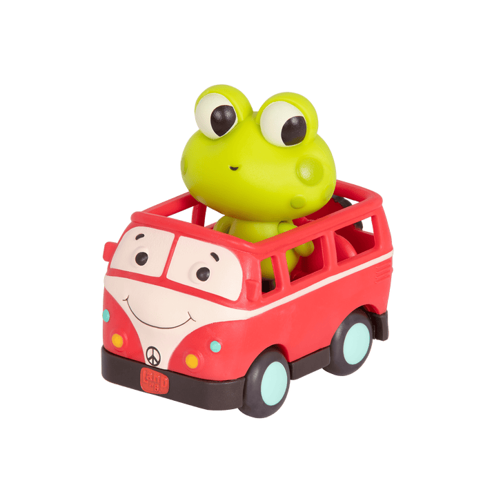 Light-up toy frog and retro van