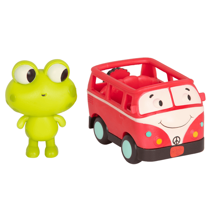 Light-up toy frog and retro van
