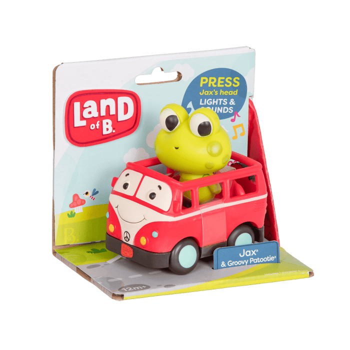 Light-up toy frog and retro van