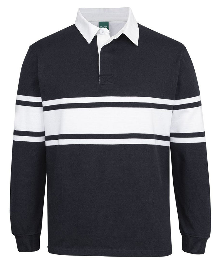 Jb's 3 Stripe Yarn Dyed Rugby Polo Shirt 3RY3