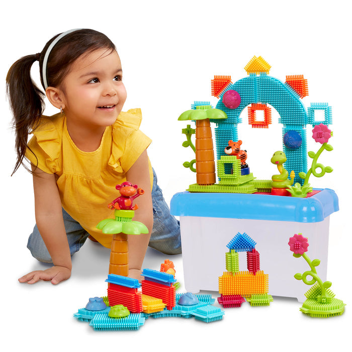 A jungle scene created from soft, sensory blocks.