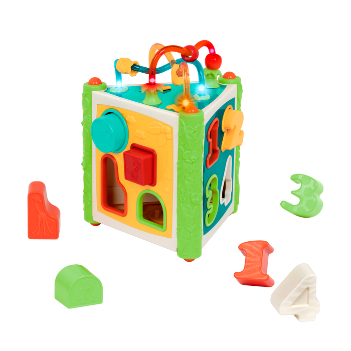 Jungle-themed activity center with number and animal shapes.