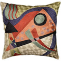 Kandinsky Abstract Composition Orange Silk Throw Pillow Cover 18" x 18" - KashmirDesigns
