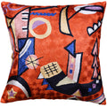 Kandinsky Rust Pillow Cover Mit Und Gegen Copper Accent Pillows Hand Embroidered Art Silk 18x18" - KashmirDesigns