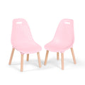 Two pink chairs for kids.